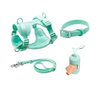 Training Leash Arnés para mascotas, juego de 4 piezas, collar y correa de PVC para perros pequeños, verde menta, XL