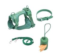 Training Leash Arnés para mascotas, juego de 4 piezas, collar y correa de PVC para perros pequeños (verde, S)