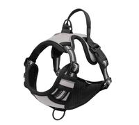 Training Leash - Arnés reflectante para perros con correa - Para perros de talla mediana y grande (gris, S)