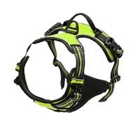 Training Leash Cómodo arnés reflectante para perros con correa - para perros de talla mediana y grande (verde fluorescente, M)
