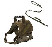 Training Leash - Juego de correa y arnés para perros - Correa industrial estilo chaleco para perros de talla mediana y grande (verde, L)
