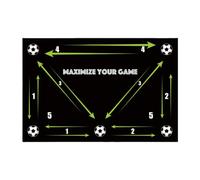 Training Mat, Footstep Mat, Non Slip Rubber Polyester Portable Lightweight Compact Portable Balance Improvement, Football Training Equipment for Soccer Sports, 23.62x15.75Inches, Black