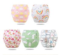 Training Pants for Girls Boys, Potty Training Underwear, Breathable Washable Soft Cotton Absorbent Training Pant (Style B,20-30lbs)