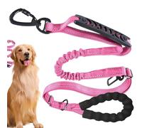 Training Rope for Dogs, No-Pull Walking Lead, Soft Handle, Adjustable, Shock-Absorbing Tape, Large Breed Control, Outdoor Use, 1,97 x 0,39 x 51,18 pulgadas, Blue, Red, Pink