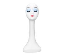 Training Simulation Practicing Head 22.4 In Manikin Doll Head Good Stability Female Professional Cosmetology Manikin head for Hat Jewelry Wig Display With blue Make up