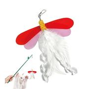 Training Stick Toy, Cat Playing Feather, Dragonfly Shaped Cat Teaser, Feather Toys, Kitten Feather Stick, Cat Toy Feather Replacement for Cat Physical Training and Playing, Home Entertainment