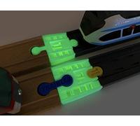 TrainLab Adaptador compatible con pistas de tren inteligentes Intelino J-1 y ferrocarril de madera Thomas Brio (2 piezas) (NiteBrite)