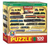 Trains 100 Piece Jigsaw Puzzle Brain teaser 100 Piece Puzzle (Importación USA)