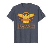 Trajano - Emperador Romano - SPQR Historia de Roma Camiseta, Hombre, Azul Jaspeado, 6XL