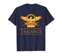 Trajano - Emperador Romano - SPQR Historia de Roma Camiseta, Hombre, Azul Marino, 6XL