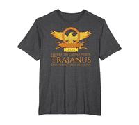 Trajano - Emperador Romano - SPQR Historia de Roma Camiseta, Hombre Tallas Grandes, Jaspeado Oscuro, 2X Alto