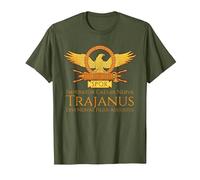 Trajano - Emperador Romano - SPQR Historia de Roma Camiseta, Hombre, Verde Oliva, XL