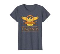 Trajano - Emperador Romano - SPQR Historia de Roma Camiseta, Mujer, Azul Jaspeado, 3XL