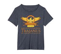 Trajano - Emperador Romano - SPQR Historia de Roma Camiseta, Mujer Tallas Grandes, Azul Jaspeado, 3XL Grande