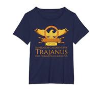 Trajano - Emperador Romano - SPQR Historia de Roma Camiseta, Mujer Tallas Grandes, Azul Marino, 6XL Grande