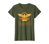 Trajano - Emperador Romano - SPQR Historia de Roma Camiseta, Mujer, Verde Oliva, XS