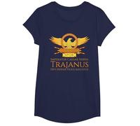 Trajano - Emperador Romano - SPQR Historia de Roma Camiseta, Niñas, Azul Marino, L