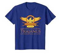 Trajano - Emperador Romano - SPQR Historia de Roma Camiseta, Niños, Azul Real, 3 años