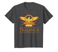 Trajano - Emperador Romano - SPQR Historia de Roma Camiseta, Niños, Jaspeado Oscuro, 2 años