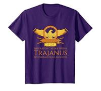 Trajano - Emperador Romano - SPQR Historia de Roma Camiseta, Niños, Morado, 10 años