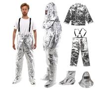 Traje Anti-radiación térmica de 1000 ℃, Traje de lámina de Aluminio Compuesto, Traje ignífugo contra radiación térmica,para extinción de Incendios, metalurgia, Uso doméstico, Industrial(XX-L)