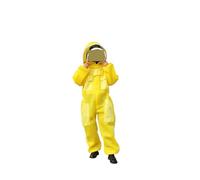 Traje antiabejas, conjunto completo de ropa de cultura gruesa especial transpirable, traje protector de abejas de medio cuerpo, sombrero de abeja, toma miel ,Ajuste seguro(Light yellow,150-168cm)