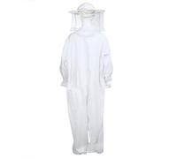 Traje Apicultor Ropa de apicultor de cuerpo completo, trajes protectores profesionales for apicultores con velo redondo antiabejas, capucha, sombrero de seguridad(M)