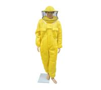 Traje Apicultor, Ropa protectora de cultura con diseño de tela de algodón transpirable 3D, ropa antiabejas, disfraz de cultor(Round Hat Yellow,2XL)