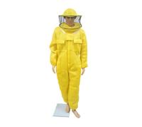 Traje Apicultor, Ropa protectora de cultura, traje de abeja de algodón de aire 3D, disfraz de cultor, velo, capucha, sombrero, traje de cultor antiabejas(Round Hat Yellow,L)