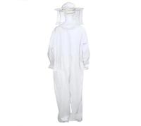 Traje Apicultor Traje de apicultura de cuerpo completo, ropa profesional for apicultores con velo redondo, traje protector de algodón a prueba de abejas for hombres y mujeres(L)