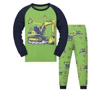 Traje Buceo Mujer Pijamas para niños Conjunto de ropa de dormir de algodón con estampado para niños pequeños de 2 piezas Conjunto de ropa de primavera y otoño Trajes De Baño Altos (Green, 8-9 Years)