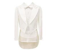 Traje completo de esmoquin para bebé, bautizo, comunión, boda, convento, 5 piezas, Marfil, 8 años