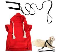 Traje con capucha para hurón - Traje suave con correa, ropa cómoda para mascotas, ropa para mascotas pequeñas | Traje con capucha hurón para conejillos de indias taza de té para perros