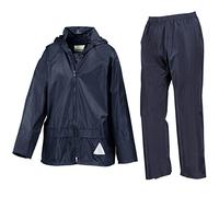 Traje con Chaqueta y pantalón Impermeable para niños Result Heavyweight RE95J, Infantil, Color Azul Marino, tamaño Large/Size 9/10