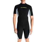 Traje corto de neopreno para hombre, 1,5 mm, manga corta, cuerpo completo, traje de buceo para esnórquel, kayak, agua fría, traje térmico húmedo