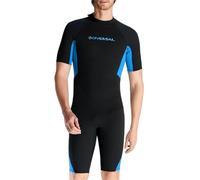 Traje corto de neopreno para hombre, 1,5 mm, manga corta, cuerpo completo, traje de buceo para esnórquel, kayak, agua fría, traje térmico húmedo