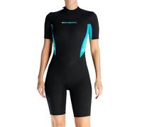 Traje corto de neopreno para mujer, 1,5 mm, manga corta, cuerpo completo, traje de buceo para esnórquel, kayak, agua fría, traje térmico húmedo