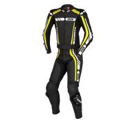 IXS Sport RS-800 1.0 Traje de cuero de motocicleta de dos piezas, negro/amarillo/blanco, Talla Long 98