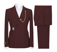 Traje de 2 piezas para hombre con cierre de metal, ajustado, traje formal de negocios para boda, graduación, hebilla de metal, conjunto para hombre, Color9, L