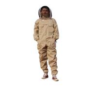 Traje de Abejas 1 juego completo de ropa protectora transpirable, impermeable y anti-abejas for apicultura captura abejas(Khaki,150-165CM)