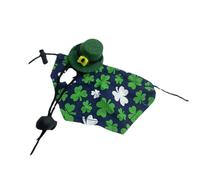 Traje de animales de compañía de San Patricio, Cloak y Sombrero de lagarto,Green Shamrock Pattern Cloak and Cap | Suministros de Cosplay del Festival irlandés, Reptile Costume for Lizard Hamster