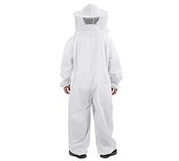 Traje de apicultor, Mono de algodón de una pieza, Ropa de apicultor de patio cómodo, Traje antimosquitos para apicultor, con velo redondo Ropa de apicultor para hombres Mujeres Patio