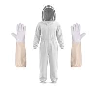 Traje de apicultura abeja profesional con velo esgrima y guantes, conjunto ropa protectora cuerpo completo for hombres mujeres, traje transpirable a prueba picaduras