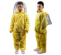 Traje de apicultura ventilado ZffXH, traje de apicultura de malla para niños de 150 cm, traje de apicultura ventilado para niños, disfraz de apicultor con protección autoportante, capucha con velo