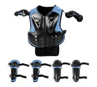 Traje de armadura corporal de motocicleta para niños, chaqueta protectora de motocicleta de 5 piezas con rodilleras, coderas, protector de pecho para ciclismo, motocross, patineta, actividades al aire