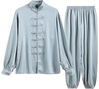 Traje De Artes Marciales Traje De Tai Chi De Seda De Hielo Disfraz Chino Uniforme De Tai Chi, Ropa De Ejercicio De Wushu De Manga Larga, Ropa Tradicional De Wing Chun A,M