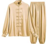 Traje De Artes Marciales Traje De Tai Chi De Seda De Hielo Disfraz Chino Uniforme De Tai Chi, Ropa De Ejercicio De Wushu De Manga Larga, Ropa Tradicional De Wing Chun E,M