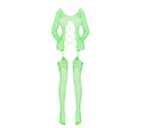 Traje de ba o de red con liga y sin costuras de seda m gica, color lima OS