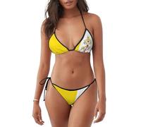 Traje De Baño 2 Piezas Bandera del Vaticano Conjuntos De Bikinis Ajustable Bikini Mujer Resistente Braga De Bikini para Piscina Vacaciones Femenino S