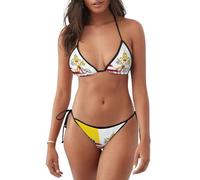 Traje De Baño 2 Piezas Bandera Estadounidense Y Bandera De La Ciudad del Vaticano Conjuntos De Bikinis Elegante Bikini Mujer Ajustable Braga De Bikini para Viajes Natacion Playa M